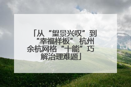 从“望景兴叹”到“幸福样板” 杭州余杭网格“十能”巧解治理难题