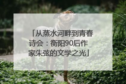从蒸水河畔到青春诗会：衡阳90后作家朱弦的文学之光