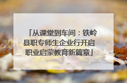 从课堂到车间：铁岭县职专师生企业行开启职业启蒙教育新篇章