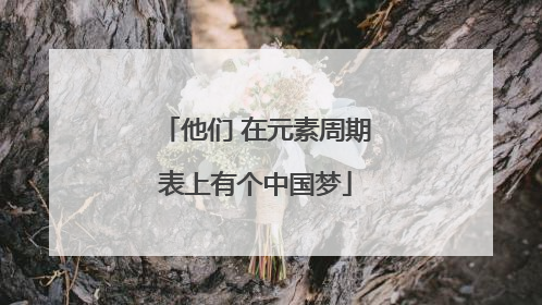 他们 在元素周期表上有个中国梦