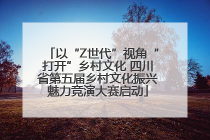 以“Z世代”视角“打开”乡村文化 四川省第五届乡村文化振兴魅力竞演大赛启动