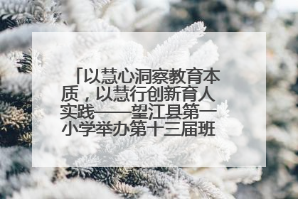 以慧心洞察教育本质，以慧行创新育人实践——望江县第一小学举办第十三届班主任论坛
