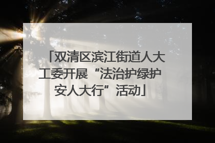 双清区滨江街道人大工委开展“法治护绿护安人大行”活动