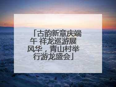 古韵新章庆端午 祥龙巡游展风华，青山村举行游龙盛会