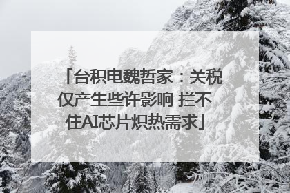 台积电魏哲家：关税仅产生些许影响 拦不住AI芯片炽热需求