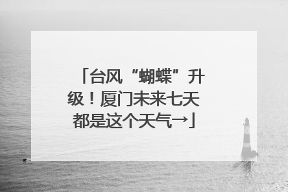 台风“蝴蝶”升级！厦门未来七天都是这个天气→