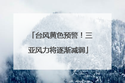 台风黄色预警！三亚风力将逐渐减弱
