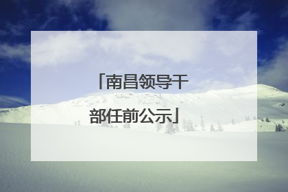 南昌领导干部任前公示