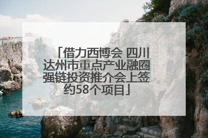借力西博会 四川达州市重点产业融圈强链投资推介会上签约58个项目