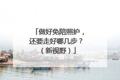 做好免陪照护，还要走好哪几步？（新视野）