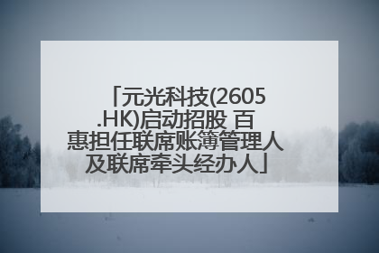 元光科技(2605.HK)启动招股 百惠担任联席账簿管理人及联席牵头经办人