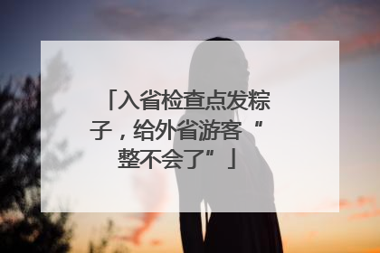 入省检查点发粽子，给外省游客“整不会了”
