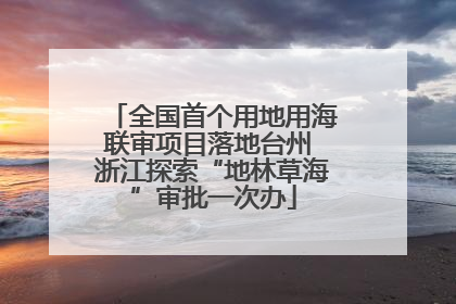 全国首个用地用海联审项目落地台州 浙江探索“地林草海”审批一次办