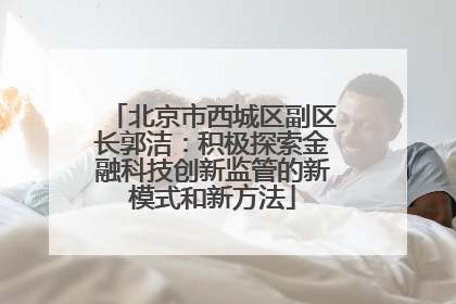 北京市西城区副区长郭洁：积极探索金融科技创新监管的新模式和新方法
