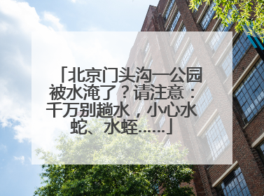 北京门头沟一公园被水淹了？请注意：千万别趟水，小心水蛇、水蛭……