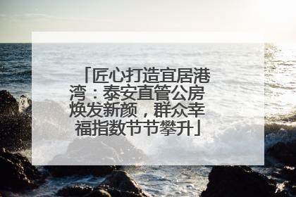 匠心打造宜居港湾：泰安直管公房焕发新颜，群众幸福指数节节攀升