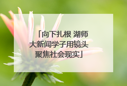 向下扎根 湖师大新闻学子用镜头聚焦社会现实