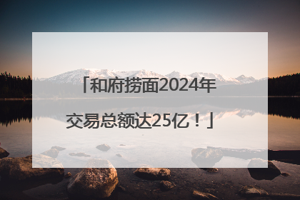 和府捞面2024年交易总额达25亿！