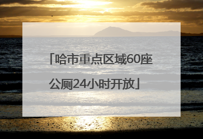 哈市重点区域60座公厕24小时开放