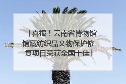 喜报！云南省博物馆馆藏纺织品文物保护修复项目荣获全国十佳