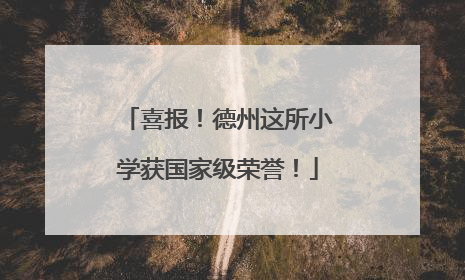 喜报！德州这所小学获国家级荣誉！