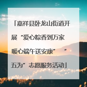 嘉祥县卧龙山街道开展“爱心粽香到万家 暖心端午送安康” “五为”志愿服务活动