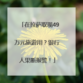 在拉萨取现49万元旅游用？银行人果断报警！