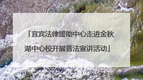 宜宾法律援助中心走进金秋湖中心校开展普法宣讲活动