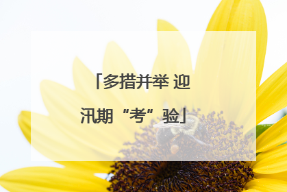 多措并举 迎汛期“考”验