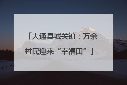 大通县城关镇：万余村民迎来“幸福田”