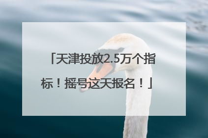 天津投放2.5万个指标！摇号这天报名！