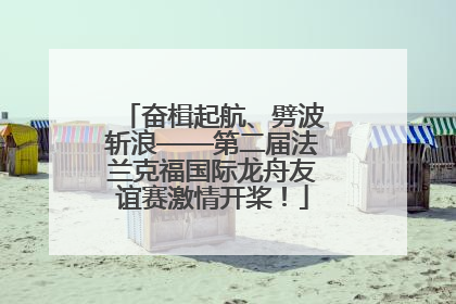 奋楫起航、劈波斩浪——第二届法兰克福国际龙舟友谊赛激情开桨！