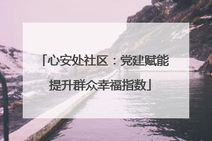 心安处社区：党建赋能 提升群众幸福指数