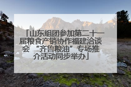 山东组团参加第二十一届粮食产销协作福建洽谈会 “齐鲁粮油”专场推介活动同步举办