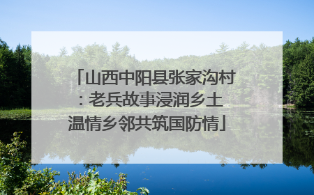 山西中阳县张家沟村：老兵故事浸润乡土 温情乡邻共筑国防情