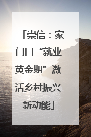 崇信：家门口“就业黄金期”激活乡村振兴新动能