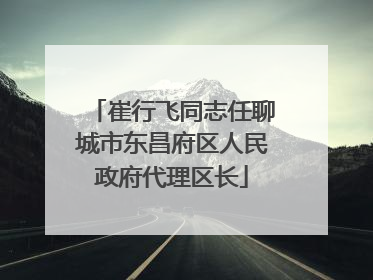 崔行飞同志任聊城市东昌府区人民政府代理区长