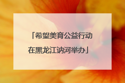 希望美育公益行动在黑龙江讷河举办