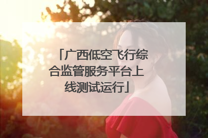 广西低空飞行综合监管服务平台上线测试运行