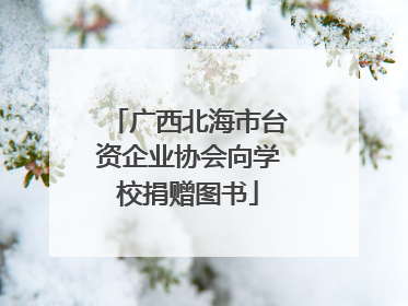 广西北海市台资企业协会向学校捐赠图书