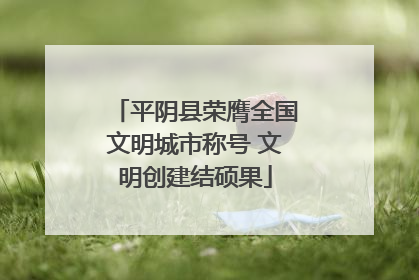 平阴县荣膺全国文明城市称号 文明创建结硕果