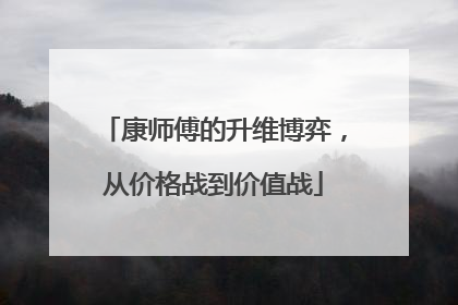 康师傅的升维博弈，从价格战到价值战