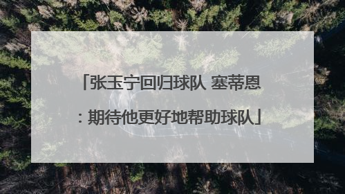 张玉宁回归球队 塞蒂恩：期待他更好地帮助球队
