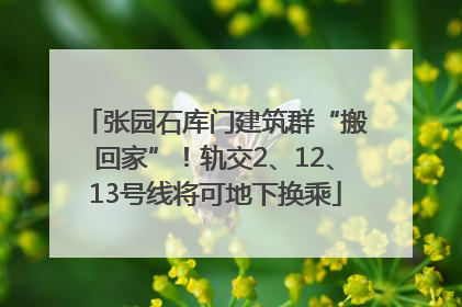 张园石库门建筑群“搬回家”！轨交2、12、13号线将可地下换乘