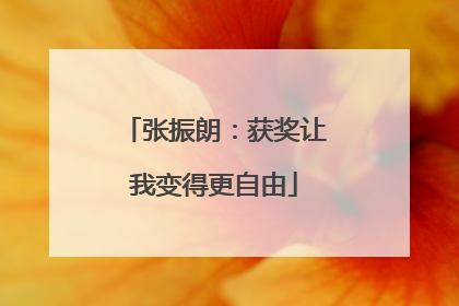 张振朗：获奖让我变得更自由