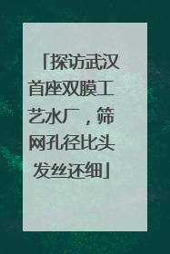 探访武汉首座双膜工艺水厂，筛网孔径比头发丝还细