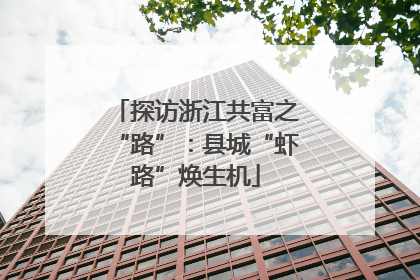 探访浙江共富之“路”：县城“虾路”焕生机