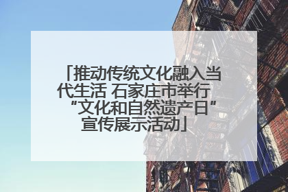 推动传统文化融入当代生活 石家庄市举行“文化和自然遗产日”宣传展示活动