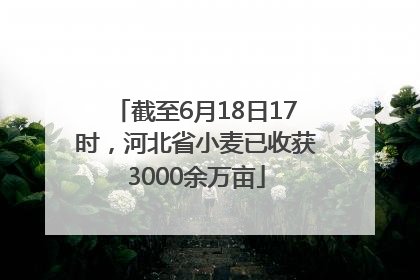 截至6月18日17时，河北省小麦已收获3000余万亩
