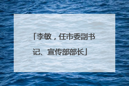 李敏，任市委副书记、宣传部部长